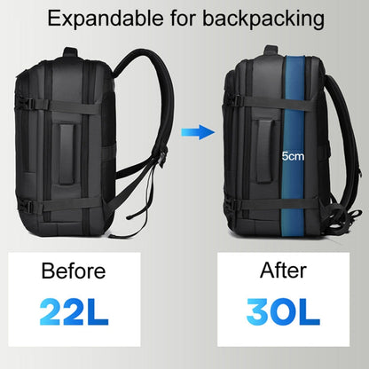 WEIXIER B726 Simple Expandable Double-Shoulder Backpack Large Capacity Business Casual Bag(Gray)