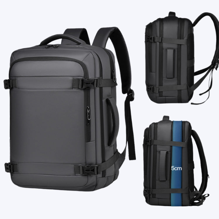 WEIXIER B726 Simple Expandable Double-Shoulder Backpack Large Capacity Business Casual Bag(Gray)