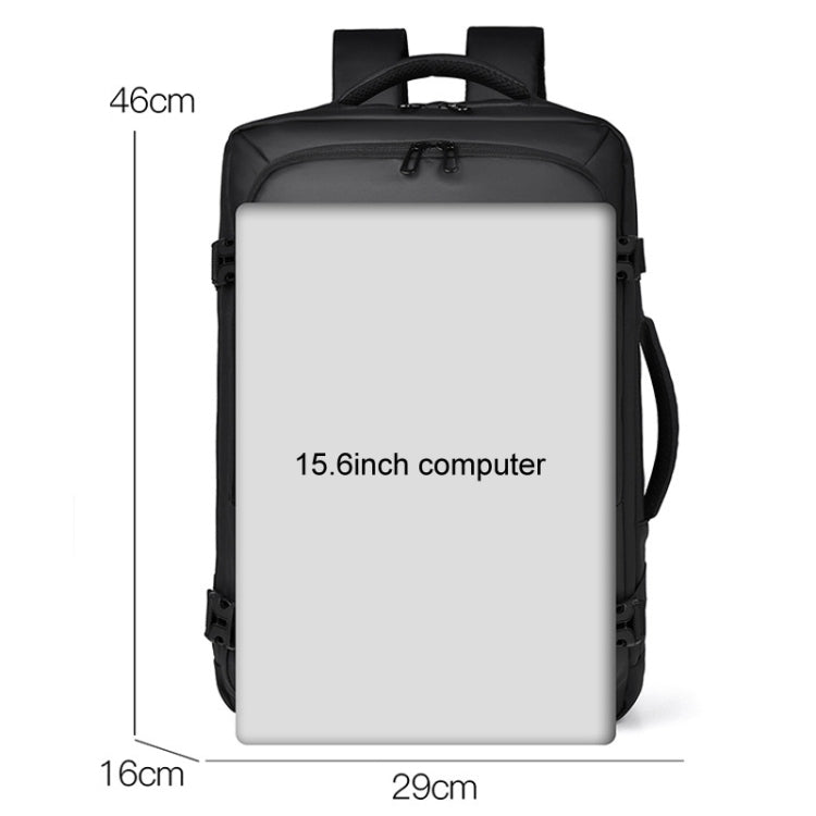 WEIXIER B726 Simple Expandable Double-Shoulder Backpack Large Capacity Business Casual Bag(Gray)