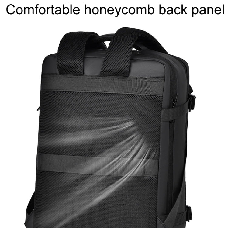 WEIXIER B726 Simple Expandable Double-Shoulder Backpack Large Capacity Business Casual Bag(Gray)