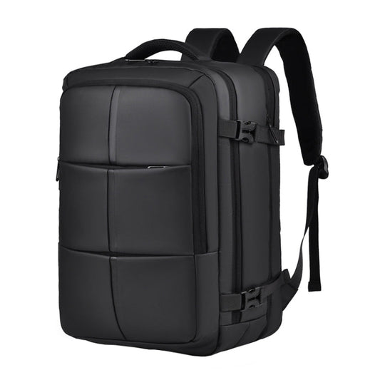 WEIXIER B724 Business Large Capacity Double-Shoulder Commuter Computer Bag Expandable Travel Backpack(Black)