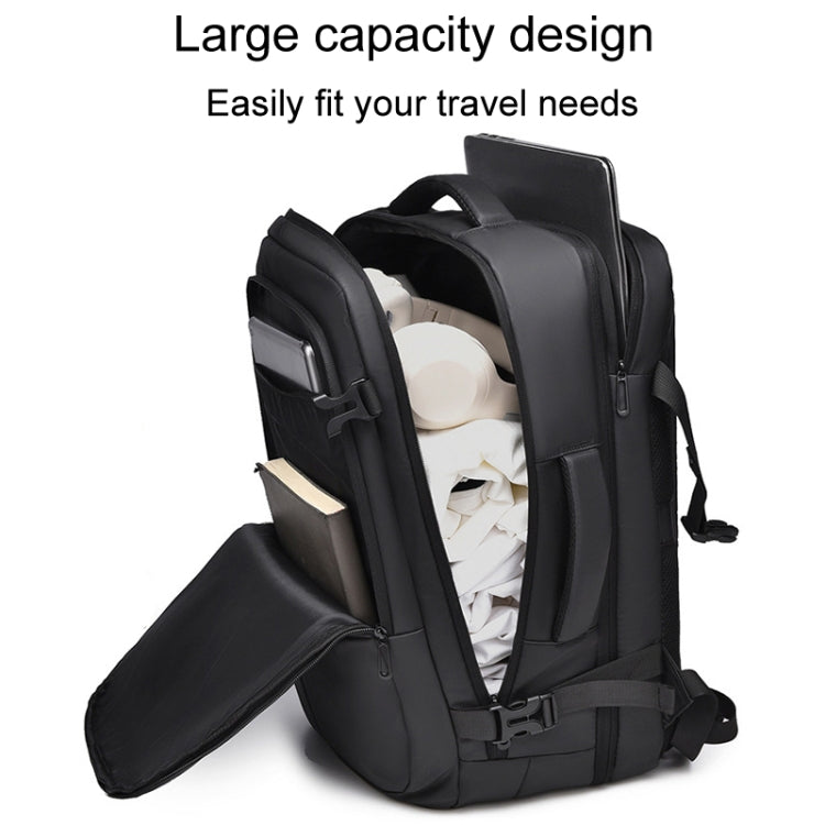 WEIXIER B724 Business Large Capacity Double-Shoulder Commuter Computer Bag Expandable Travel Backpack(Black)