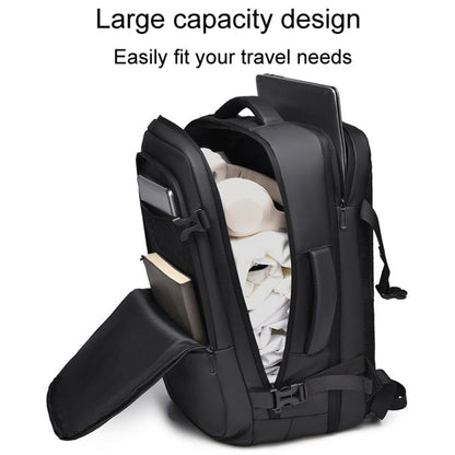 WEIXIER B724 Business Large Capacity Double-Shoulder Commuter Computer Bag Expandable Travel Backpack(Black)