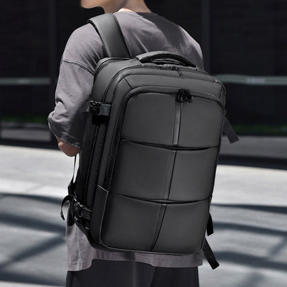 WEIXIER B724 Business Large Capacity Double-Shoulder Commuter Computer Bag Expandable Travel Backpack(Black)