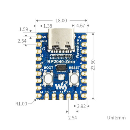 Waveshare Pico-Like MCU Board Based On Raspberry Pi RP2040, Spec: Zero