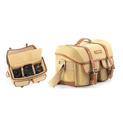 Cwatcun D146 Grand Sac Photo Vintage en Toile Bandoulière