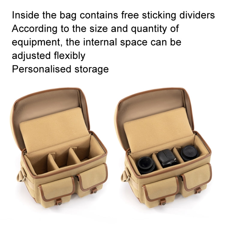 Cwatcun D146 Grand Sac Photo Vintage en Toile Bandoulière