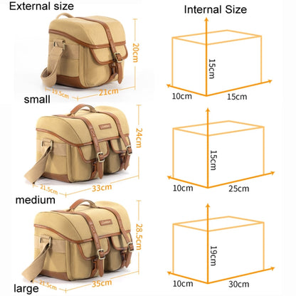 Cwatcun D146 Small Vintage Camera Bag Crossbody Canvas Digital Bag