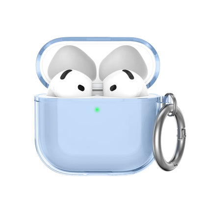 For Airpods 4 AhaStyle WG164 Earphone Anti-Drop TPU Split Protective Case(Transparent Blue)