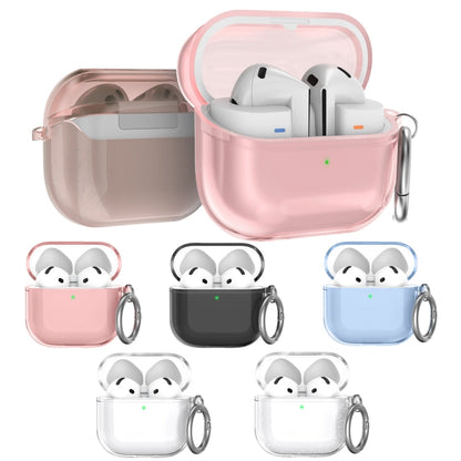 For Airpods 4 AhaStyle WG164 Earphone Anti-Drop TPU Split Protective Case(Transparent Black)