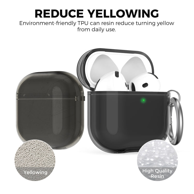 For Airpods 4 AhaStyle WG164 Earphone Anti-Drop TPU Split Protective Case(Transparent Blue)