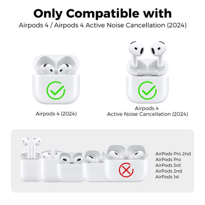For Airpods 4 AhaStyle WG164 Earphone Anti-Drop TPU Split Protective Case(Transparent Black)