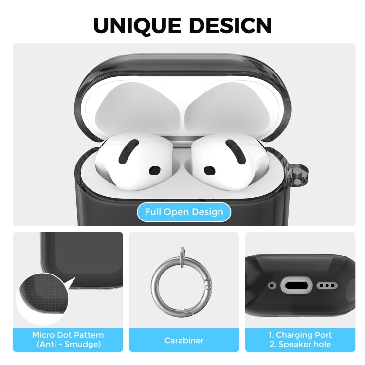 For Airpods 4 AhaStyle WG164 Earphone Anti-Drop TPU Split Protective Case(Transparent Blue)