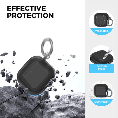 For Airpods 4 AhaStyle WG164 Earphone Anti-Drop TPU Split Protective Case(Transparent Blue)