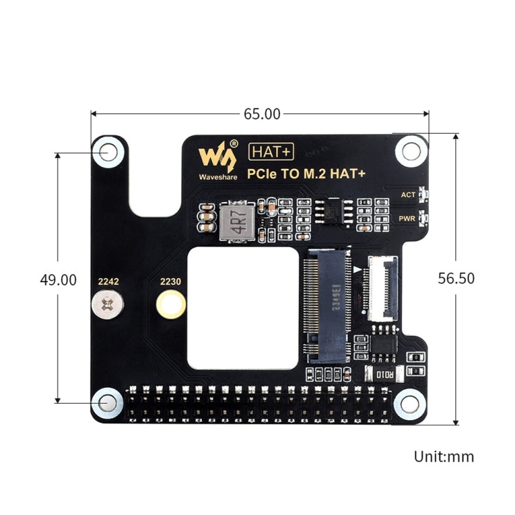 Kit de base SSD M.2 NVMe : Adaptateur PCIe vers M.2 Waveshare pour Raspberry Pi 5