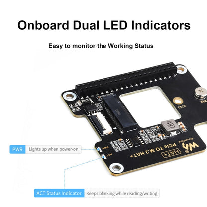 Kit de base SSD M.2 NVMe : Adaptateur PCIe vers M.2 Waveshare pour Raspberry Pi 5