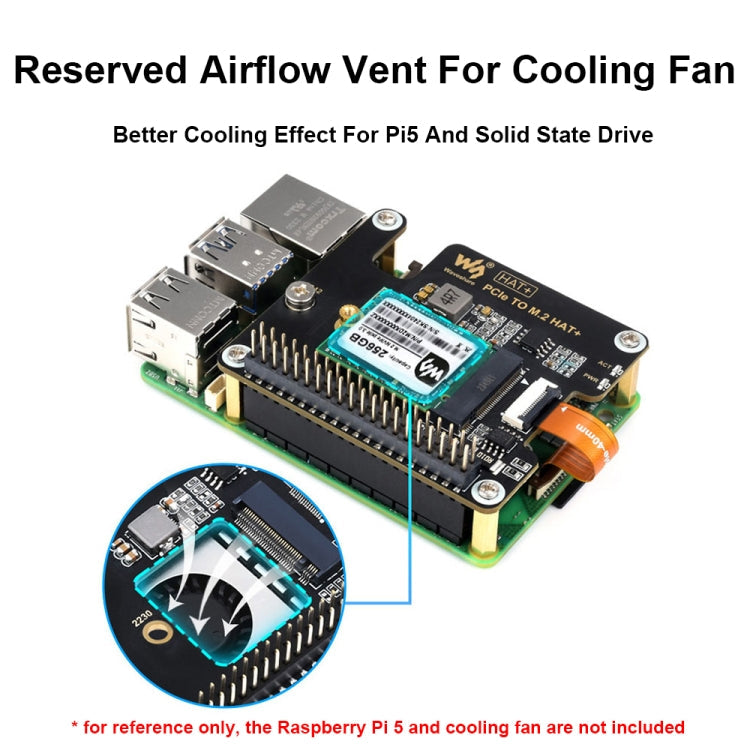 Kit de base SSD M.2 NVMe : Adaptateur PCIe vers M.2 Waveshare pour Raspberry Pi 5