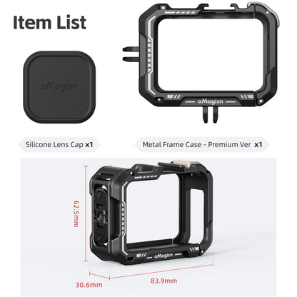 AMagisn Upgrade Ver Metal Rabbit Cage For GoPro HERO13 Black / HERO12 Black / HERO11 Black / HERO10 Black / HERO9 Black(Black)