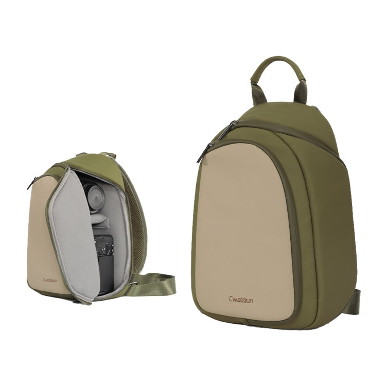 Cwatcun D148 Sac Photo Bandoulière Décontracté Moyen pour Appareil Photo, Utilisation Quotidienne, Couleur : Vert Armée