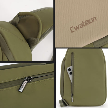 Cwatcun D148 Sac Photo Bandoulière Décontracté Moyen pour Appareil Photo, Utilisation Quotidienne, Couleur : Vert Armée