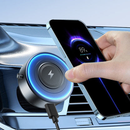 AIMITE M8 Car Wireless Charger Phone Holder Vacuum Suction Cup Strong Magnetic Support Bracket(Silver)