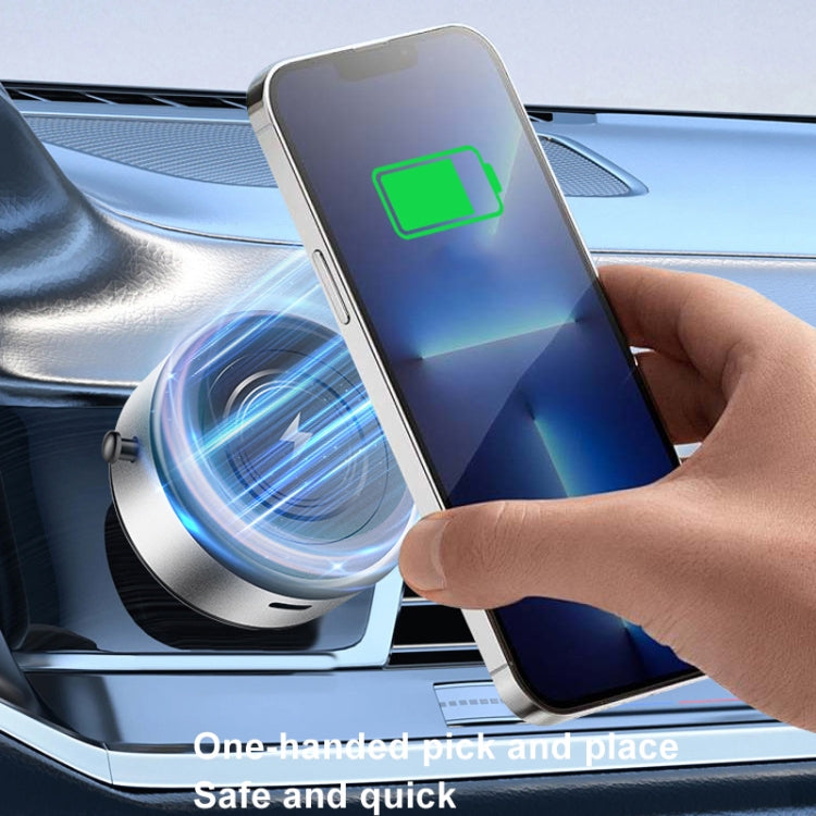 AIMITE M8 Car Wireless Charger Phone Holder Vacuum Suction Cup Strong Magnetic Support Bracket(Black)