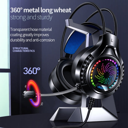 YINDIAO Q7 Colorful Light Computer Wired Headset USB Gaming Headset Dual 3.5mm + USB Black
