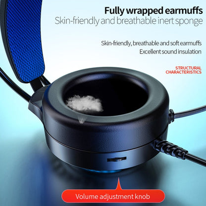 YINDIAO Q7 Colorful Light Computer Wired Headset USB Gaming Headset USB7.1 Sound Card White