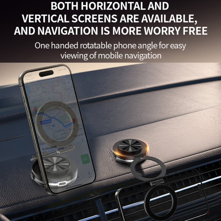 AIMITE C2 Car Vacuum Suction Cup Magnetic Three Axis Linkage Rotatable Cell Phone Holder(Black)