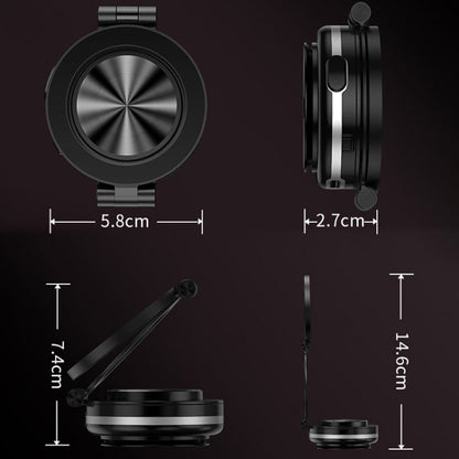 AIMITE C2 Car Vacuum Suction Cup Magnetic Three Axis Linkage Rotatable Cell Phone Holder(Black)