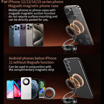 AIMITE C2 Car Vacuum Suction Cup Magnetic Three Axis Linkage Rotatable Cell Phone Holder(Silver)