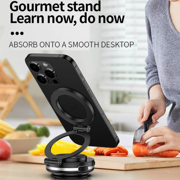 AIMITE C2 Car Vacuum Suction Cup Magnetic Three Axis Linkage Rotatable Cell Phone Holder(Silver)