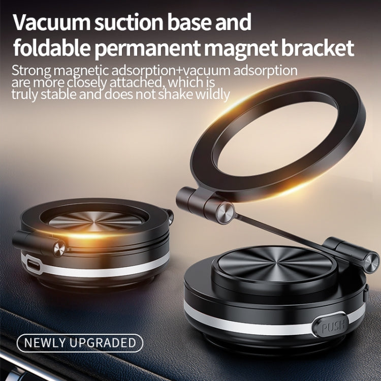 AIMITE C2 Car Vacuum Suction Cup Magnetic Three Axis Linkage Rotatable Cell Phone Holder(Black)