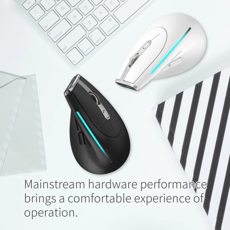 ZELOTES F36 9-Keys Vertical Grip Ergonomic Programming Dual Bluetooth + 2.4G Wireless Mouse(White)