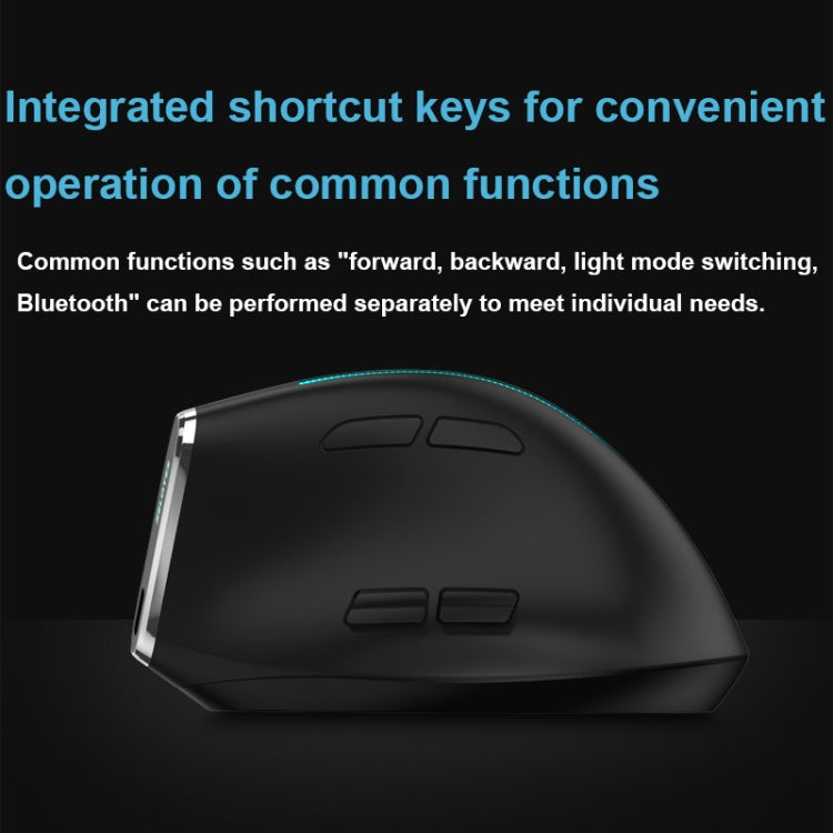 ZELOTES F36 9-Keys Vertical Grip Ergonomic Programming Dual Bluetooth + 2.4G Wireless Mouse(Black)