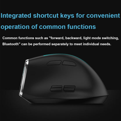 ZELOTES F36 9-Keys Vertical Grip Ergonomic Programming Dual Bluetooth + 2.4G Wireless Mouse(Black)