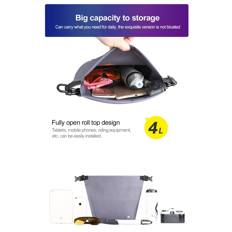 Rhinowalk X20997 4L Fully Waterproof Multifunctional Bicycle Handlebar Bag Cycling Bag(Black)