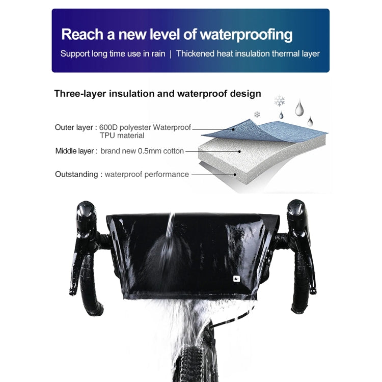Rhinowalk X20997 4L Fully Waterproof Multifunctional Bicycle Handlebar Bag Cycling Bag(Gray)