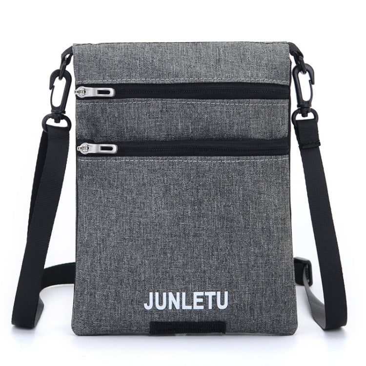 JUNLETU Crossbody Bag Waterproof Cell Phone Bag Travel Documents Passport Card Neck Pouch(Gray)