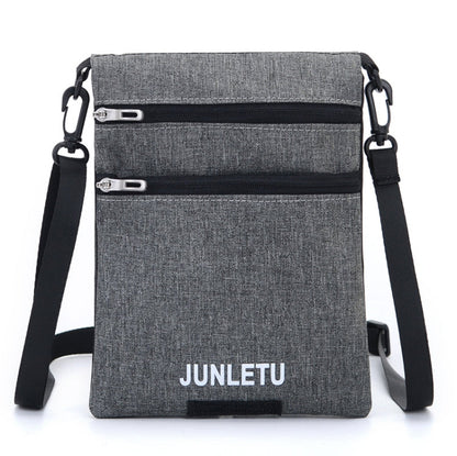 JUNLETU Crossbody Bag Waterproof Cell Phone Bag Travel Documents Passport Card Neck Pouch(Gray)
