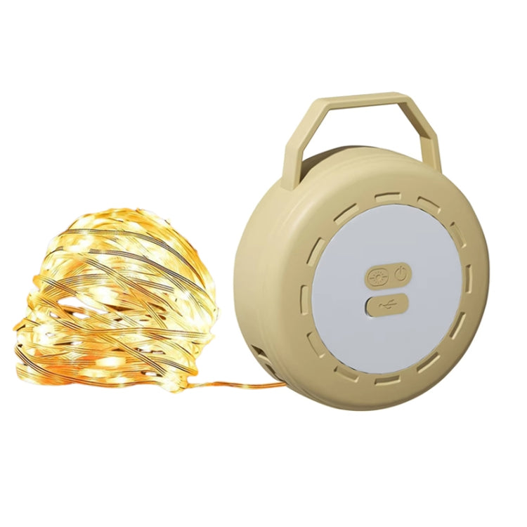 TUBUZHE 2 In 1 LED Portable String Lamp Camping Atmosphere Light USB Rechargeable Outdoor Tent Night Light(Green)