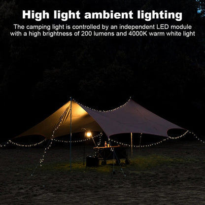 TUBUZHE 2 In 1 LED Portable String Lamp Camping Atmosphere Light USB Rechargeable Outdoor Tent Night Light(Black)