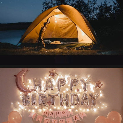 TUBUZHE 2 In 1 LED Portable String Lamp Camping Atmosphere Light USB Rechargeable Outdoor Tent Night Light(Green)