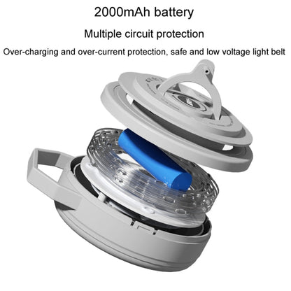 TUBUZHE 2 In 1 LED Portable String Lamp Camping Atmosphere Light USB Rechargeable Outdoor Tent Night Light(Black)