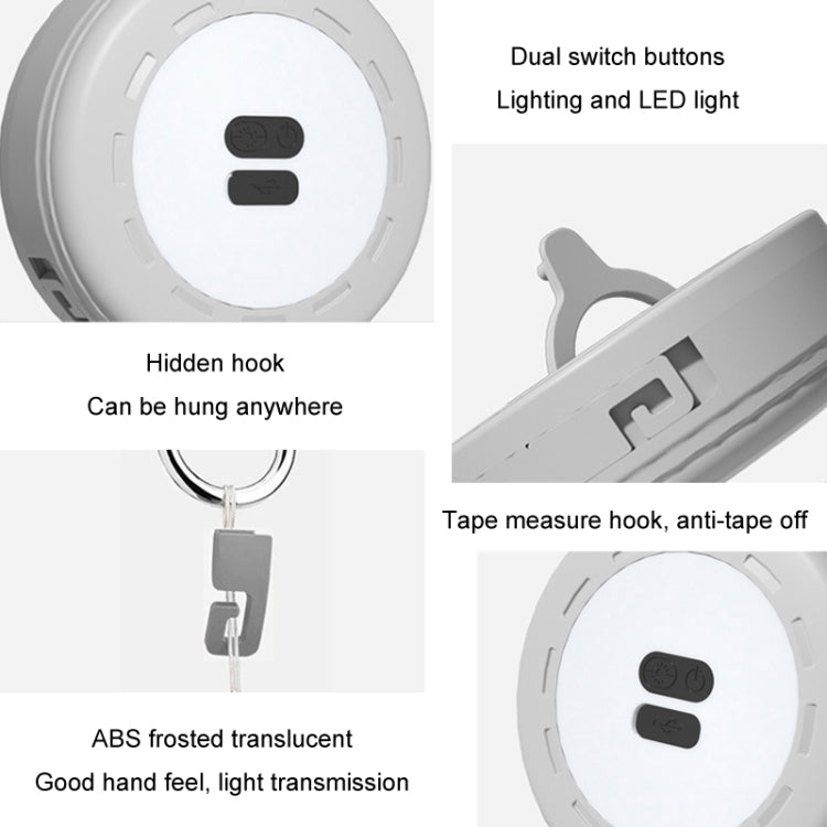 TUBUZHE 2 In 1 LED Portable String Lamp Camping Atmosphere Light USB Rechargeable Outdoor Tent Night Light(Yellow)
