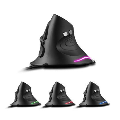 ZELOTES T30 6-keys Vertical Grip Detachable Ergonomic Wired Mouse(7-color Breathing Light)
