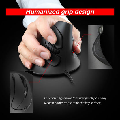 ZELOTES T30 6-keys Vertical Grip Detachable Ergonomic Wired Mouse(7-color Breathing Light)