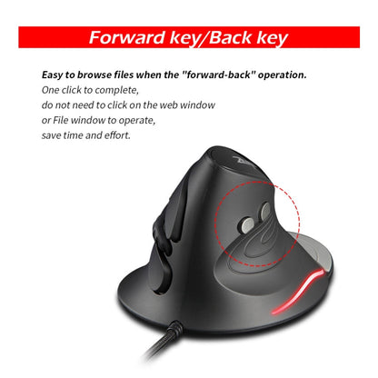 ZELOTES T30 6-keys Vertical Grip Detachable Ergonomic Wired Mouse(7-color Breathing Light)