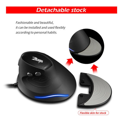 ZELOTES T30 6-keys Vertical Grip Detachable Ergonomic Wired Mouse(7-color Breathing Light)