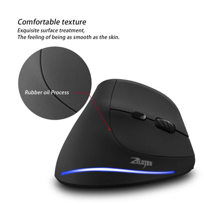 ZELOTES F35 6-buttons Vertical Grip Ergonomic Rechargeable Wireless Mouse(Blue Light)
